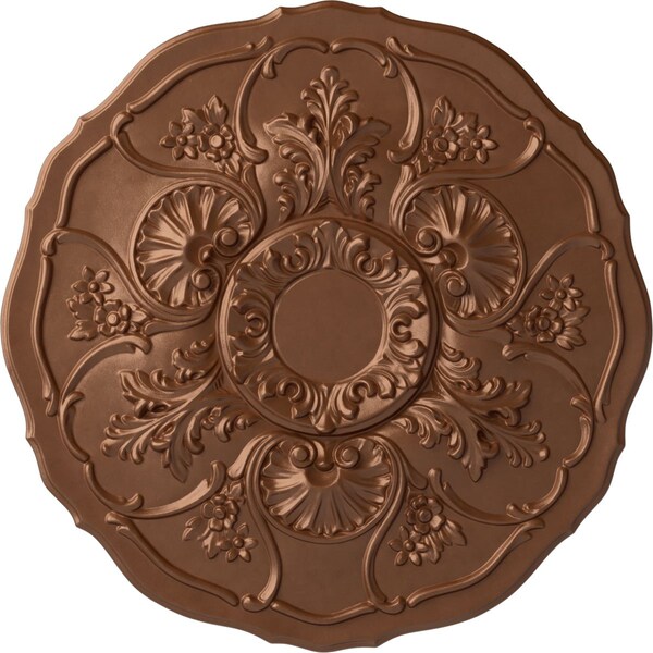Ekena Millwork Cornelia Ceiling Medallion (Fits Canopies up to 4"), 22 1/2"OD x 1 1/2"P, Polished Copper CM22CNPOS - main